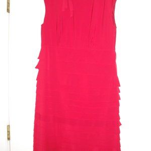 TAYLOR Red Dress Size 10 - Side Zipper - Horizontal Pleats